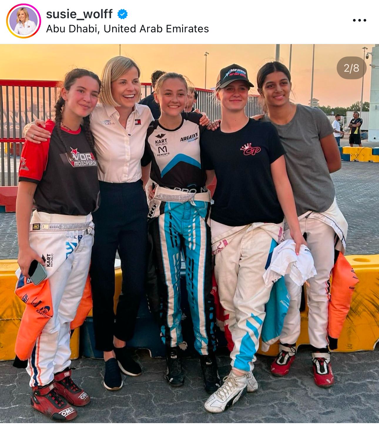 Susie Wolff Instagram post with Gianna Pascoal
